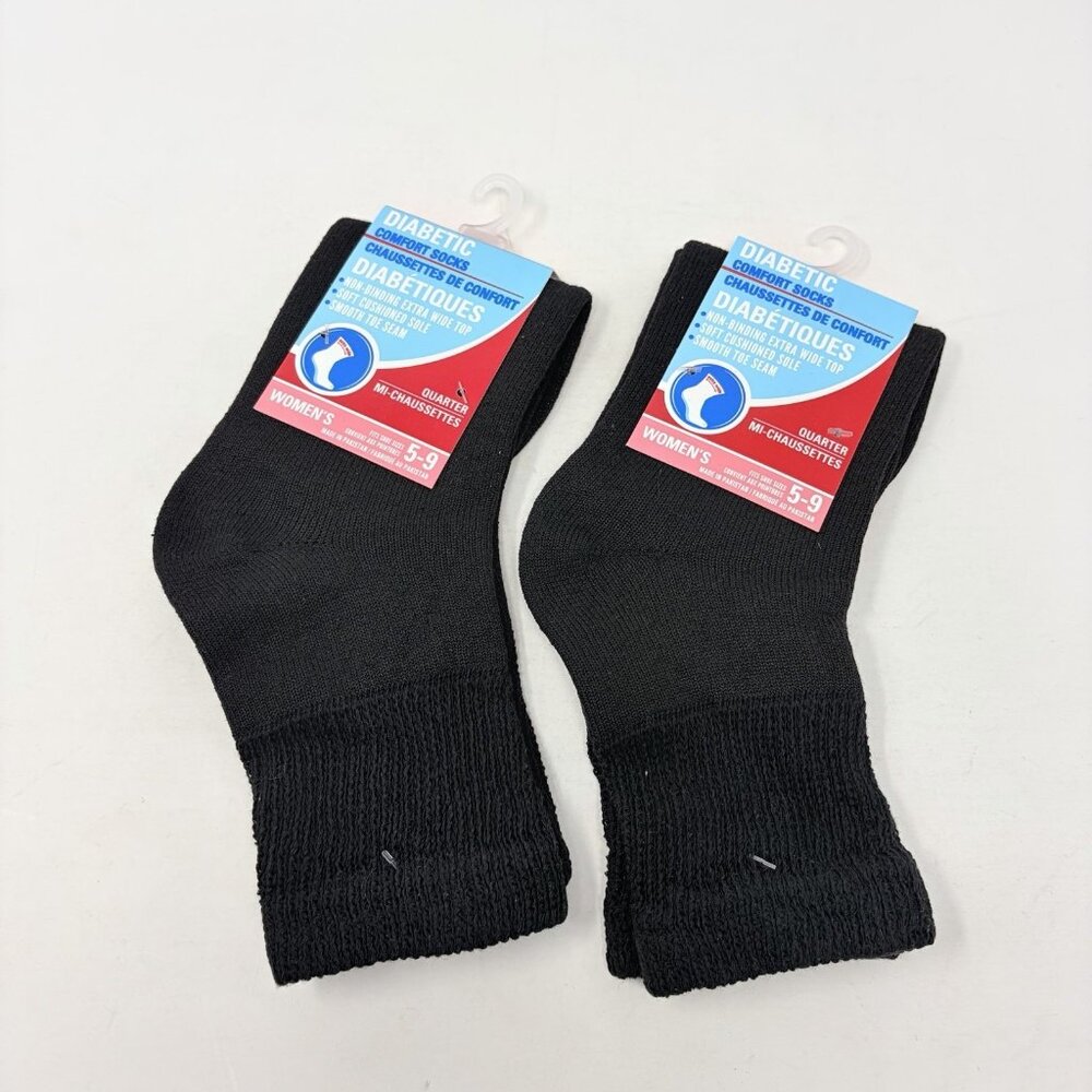 Diabetic Socks for Women 2 Pack Non-Binding Cushioned Sole Shoe Size 5-9โ 2249